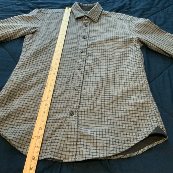 Hugo Boss Black and Gray winter long sleeve button up shirt, S - Picture 2 of 7